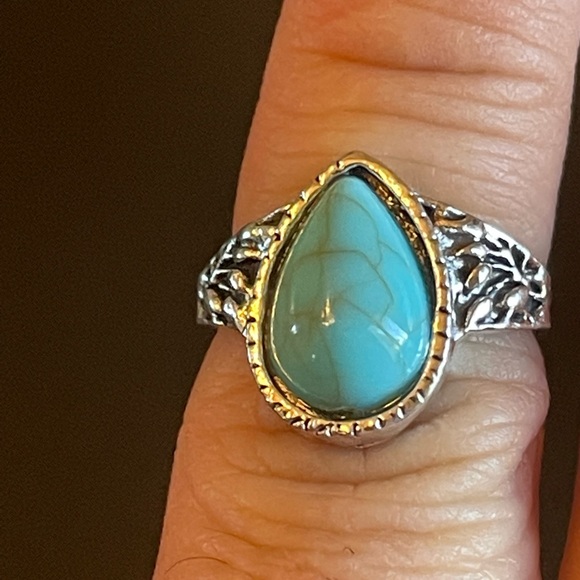 Water drop turquoise ring size 4 - Picture 9 of 9